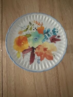 Floral Watercolor Decorative Plate - Multicolor